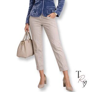 Ann Taylor Factory Beige Cropped Ankle Career Trouser Stretch Pants Size 6